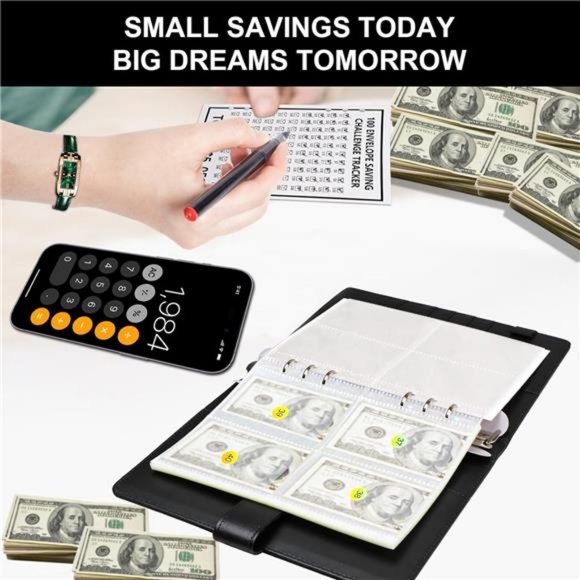 100 Envelop Money saving challenge Binder sheet New and shiny Envelops - Picture 5 of 8